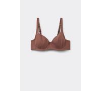 Tezenis Reggiseno Balconcino in Cotone Organico Paris Donna Marrone Taglia 3D