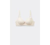 Tezenis Reggiseno Balconcino Leggermente Imbottito in Pizzo Riciclato Wien Donna Avorio Taglia 3D