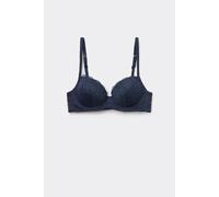 Tezenis Reggiseno Balconcino Leggermente Imbottito in Pizzo Riciclato Wien Donna Blu Taglia 4D