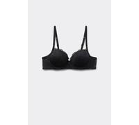 Tezenis Reggiseno Balconcino Leggermente Imbottito Pizzo Riciclato Wien Donna Nero Taglia 2B