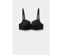 Tezenis Reggiseno Balconcino Pizzo Riciclato Full Coverage Prague Donna Nero Taglia 4E