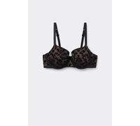 Tezenis Reggiseno Balconcino Prague Full Coverage Velvet Noir Donna Nero Taglia 5B