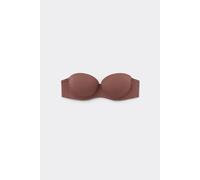 Tezenis Reggiseno Fascia Super Imbottito Madrid in Microfibra Riciclata Donna Marrone Taglia 3B