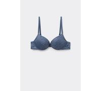Tezenis Reggiseno Super Push-up in Pizzo Riciclato Los Angeles Donna Blu Taglia 4B