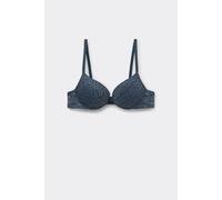 Tezenis Reggiseno Super Push-up in Pizzo Riciclato Los Angeles Donna Grigio Scuro Taglia 2B