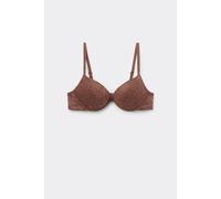 Tezenis Reggiseno Super Push-up in Pizzo Riciclato Los Angeles Donna Marrone Taglia 3B
