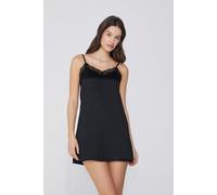 Tezenis Sottoveste Raso e Pizzo Donna Nero Taglia L