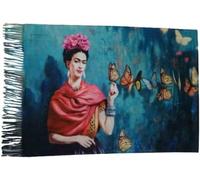 TF Sciarpa viscosa doppia stampa Frida Kahlo Khalo regalo donna arte moda stola foulard, Multicolore, Taglia unica