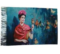 TF Sciarpa viscosa doppia stampa Frida Kahlo Khalo regalo donna arte moda stola foulard, Multicolore, Taglia unica