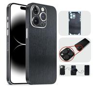 TF Skins Compatibile con iPhone 15 Pro Max, pellicola protettiva con protezione a 360°, super sottile e resistente (nero spazzolato)
