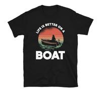 tf6jres Boating Life is Better on a Boat for Sailor T-Shirt Black XL