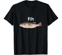 tf6jres “Fih” Funny Misspelled Fish Meme, Simple Humor T-Shirt Unisex T-Shirt Black XXL