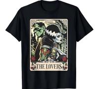tf6jres The Monster Frankenstein And Bride The Lovers Tarot Card T-Shirt Black Black