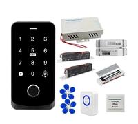 TF9 IP65 Kit di controllo accessi for impronte digitali NFC impermeabile Set tastiera/scheda IC RFID/serratura magnetica/alimentatore 12V,Sicurezza(Kit-D)