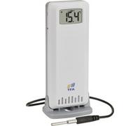 TFA Dostmann TFA-ID Trasmettitore di temperatura 2 volte aggiuntivo ID-A3, 30.3902.02, per stazioni TFA.me, per controllo temperatura, sensore impermeabile, per esterni o interni, 868 MHz, bianco