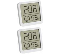 TFA 30.5053 - Termoigrometro digitale con zona di comfort e sorveglianza climatica, set da 2, colore: Bianco