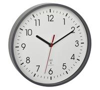 TFA Dostmann Orologio da parete analogico radiocontrollato 60.3550.10 di alta precisione, elegante, analogico, copertura in vetro, per ufficio, casa, regalo, 245 x 42 x 245 mm, grigio