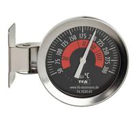 TFA Dostmann termometro da forno analogico 14.1030.60 per il monitoraggio della temperatura del forno in acciaio inox da appendere o da appoggio fino a 300°C, argento