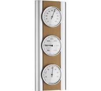TFA Dostmann Stazione meteorologica 20.1053.17 analogica in faggio Barometro Termometro Ecru/Argento