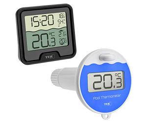TFA Dostmann 30.3066.01 Termometro per Piscina Marbella (nero con batterie)