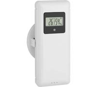 TFA Dostmann Trasmettitore termoigrometrico, 30.3244.02, trasmettitore esterno per stazione meteo 35.1156.01, con display, bianco, L65 x L40 x H110 mm