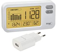 TFA Dostmann 31.5009.02 AIRCO2NTROL Coach CO2 Monitor CO2 (bianco con alimentatore USB)