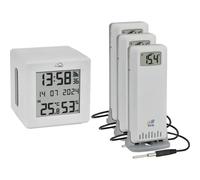 TFA Dostmann WIFI Gateway TFA.me ID-01 e 3 Trasmettitori Temperatura, 35.8104, per Trasmettitori TFA ID, incl. Portale Online TFA.me, Indicazione Temperatura e Umidità Interna, Controllo Clima, Bianco