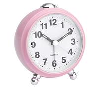TFA Dostmann 60.1030 - Sveglia analogica da viaggio con movimento silenzioso, sveglia retrò (rosa con batterie)