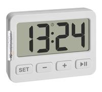 TFA Dostmann 60.2036 Mini orologio digitale con funzione sveglia, cronometro, timer, ideale per spostamenti, blocco tasti