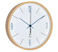 TFA Dostmann 60.3524.06 Orologio da Parete, in Legno, Bianco/Blu, 25,5 x 4,5 x 25,5 cm