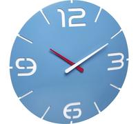 TFA Dostmann CONTOUR Design orologio da parete 60.3536.14 radiocomandato, orologio radiocomandato, orologio da parete, grande, blu cielo/bianco