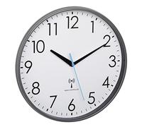 TFA Dostmann 60.3549.10 - Orologio da parete analogico, con cornice in plastica, diametro 30 cm, lancetta dei secondi blu, colore: Bianco/Grigio