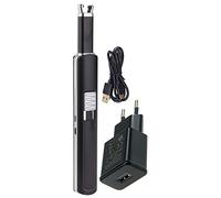 TFA Dostmann 98.1119.01 - Accendino elettronico ad arco, per candele, accendino ricaricabile tramite USB, colore: Nero