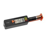 TFA Dostmann BatteryCheck Tester per batterie (AAA, AA, C, D), 98.1126.01, pila a bottone, batteria di blocco, indicatore dello stato di carica/voltaggio, facile e veloce, nero