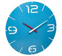 TFA Dostmann CONTOUR Design orologio da parete 60.3536.14 radiocomandato, orologio radiocomandato, orologio da parete, grande, blu cielo/bianco