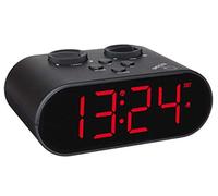 TFA Dostmann Ellypse 60.2551.01 - Sveglia digitale con funzione di ricarica USB, con cifre luminose a LED, dimensioni di 15,2 x 11,6 x 9,8 cm, colore: nero