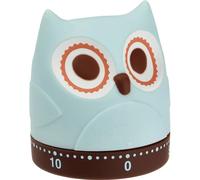 TFA Dostmann 38.1039 Timer da cucina a forma di gufo, meccanico, divertente, retrò, in plastica gommata, L 61 x P 61 x H 71 mm.