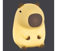 TFA Dostmann Luce notturna per bambini CAPYBARA, a LED ricaricabile per neonati, 43.2042, in morbido silicone senza BPA, 2 livelli di luminosità, ricaricabile tramite USB e timer da 20 min., marrone