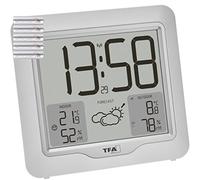 TFA Dostmann Metro Plus 35.1164.02 - Stazione meteo digitale radiocontrollata, con trasmettitore esterno, temperatura e umidità, previsioni meteo, grande display, orologio radiocontrollato, bianco con