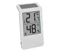 TFA Dostmann Mini misuratore di umidità digitale solare per interni | Solo con termometro solare, igrometro, misurazione umidità e temperatura, per il controllo del clima della stanza, bianco