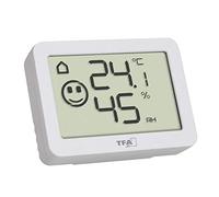 TFA Dostmann Mini Termoigrometro digitale, 30.5055.02, temperatura e umidità interne, per il monitoraggio del clima interno, bianco