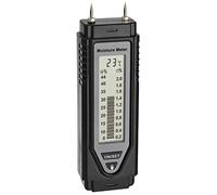 TFA Dostmann Misuratore di umidità dei materiali, 30.5506.01, misurazione dell'umidità del legno e degli edifici, con display della temperatura, cappuccio di protezione, nero