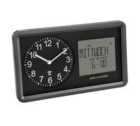 (TG. L) TFA Dostmann Orologio analogico radiocontrollato con calendario digitale