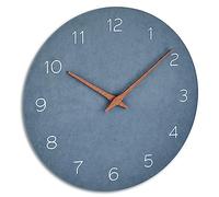 TFA Dostmann Orologio da parete analogico, 60.3054.06, in look legno, movimento al quarzo con batteria a lunga durata, blu piccione, fibra di legno ingegnerizzato