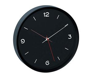 TFA Dostmann Orologio da parete analogico, 60.3056.01, movimento sweep a basso rumore, orologio al quarzo, coperchio in vetro, nero