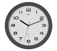 TFA Dostmann Orologio da parete analogico radiocontrollato, modello moderno, 60.3554, senza ticchettio, silenzioso, da cucina, diametro 32 cm, da appendere, alimentato a batteria, antracite