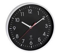 TFA Dostmann Orologio da parete analogico radiocontrollato, nero invertito, alimentato a batteria, 60.3550.20, moderno,radiocontrollato, facilmente leggibile, cifre bianche, orologio da ufficio