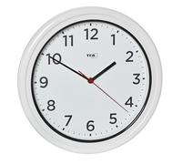 TFA Dostmann Orologio da parete per esterni impermeabile, 60.3078, analogico, resistente ai raggi UV, al quarzo, per piscina, terrazza, giardino, balcone, diametro 30,5 cm, bianco