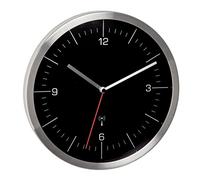 TFA Dostmann Orologio da parete radiocontrollato 60.3544.01 - senza ticchettio, inox nero/argento