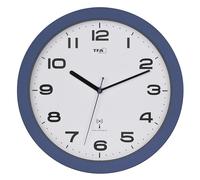 TFA Dostmann Orologio da parete radiocontrollato con meccanismo Sweep, 60.3554, moderno, camera da letto, orologio da salotto, orologio da parete radiocontrollato, stile classico, 32 cm, cornice blu